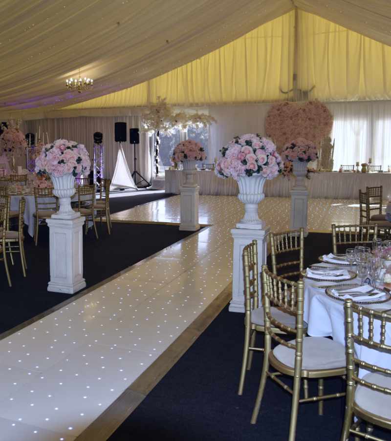 White Starlit Dance Floor With Walkway